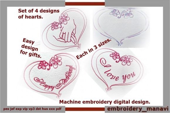 Charming Set of 4 Hearts for Boutique Apparel