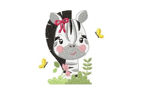 Charming Zebra Girl for Playful Business Merch