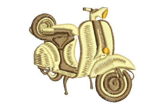 Classic Old Vespa: A Timeless Embroidery Design