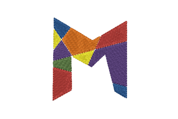 Diagonous M: A Bold and Playful Embroidery Design