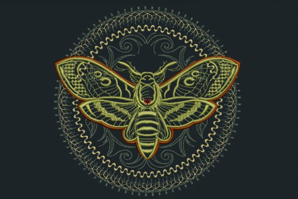 Explore the Elegant Moth Mandala Embroidery