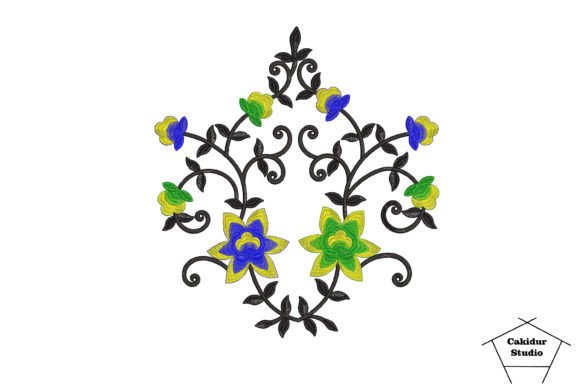 Trio Color Flowers: A Joyful Embroidery Design