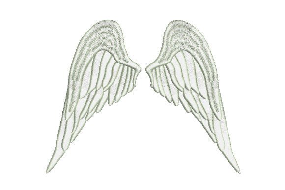 White Angel Wings: A Heavenly Embroidery Design